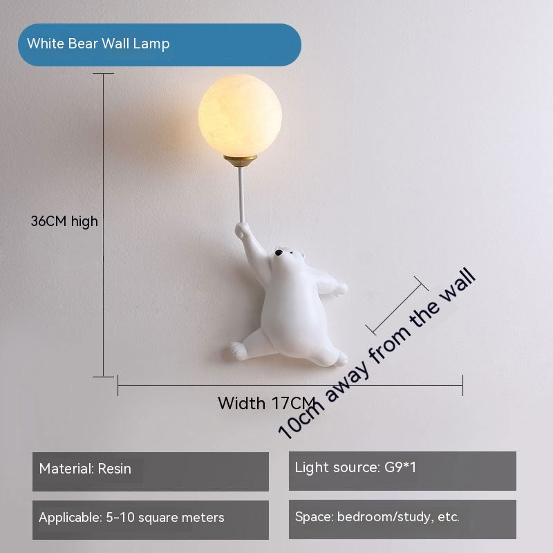 Modern Simple Bear Pendant Background Wall Lamps